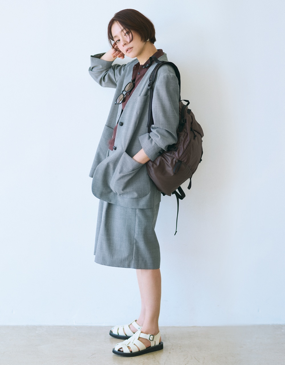 浅見れいなさんハーフパンツコーデ