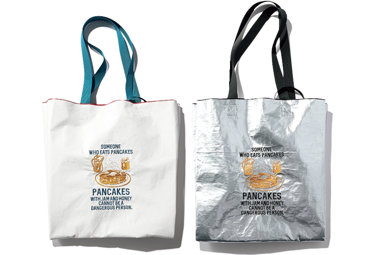 12closet（トゥエルブクローゼット）【撥水】【kazumiさんコラボ】“PANCAKE”刺しゅう トートバッグ（M）
