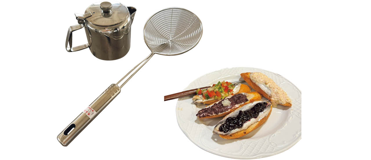 香港のキッチン道具とスペインのタパス料理