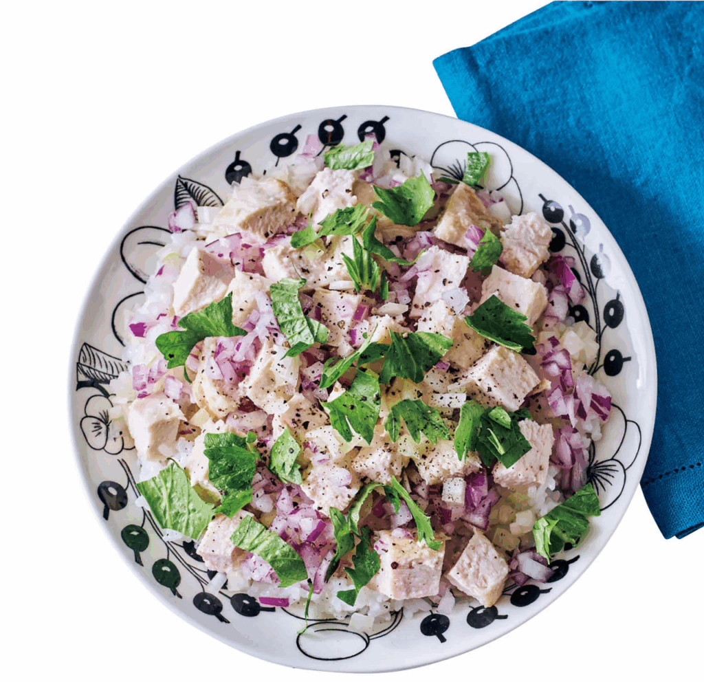 自家製サラダチキンのエスニック風混ぜ寿司