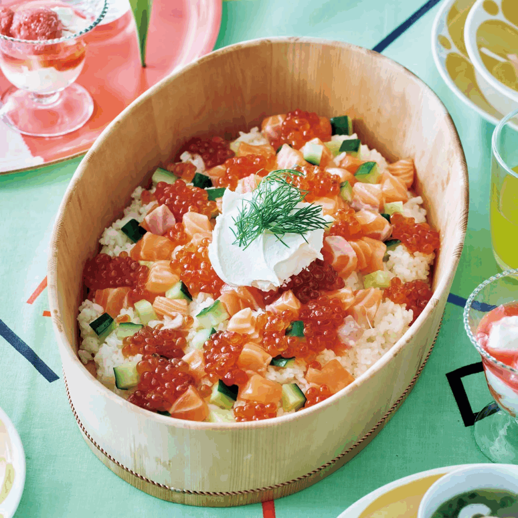 イクラとサーモンのちらし寿司