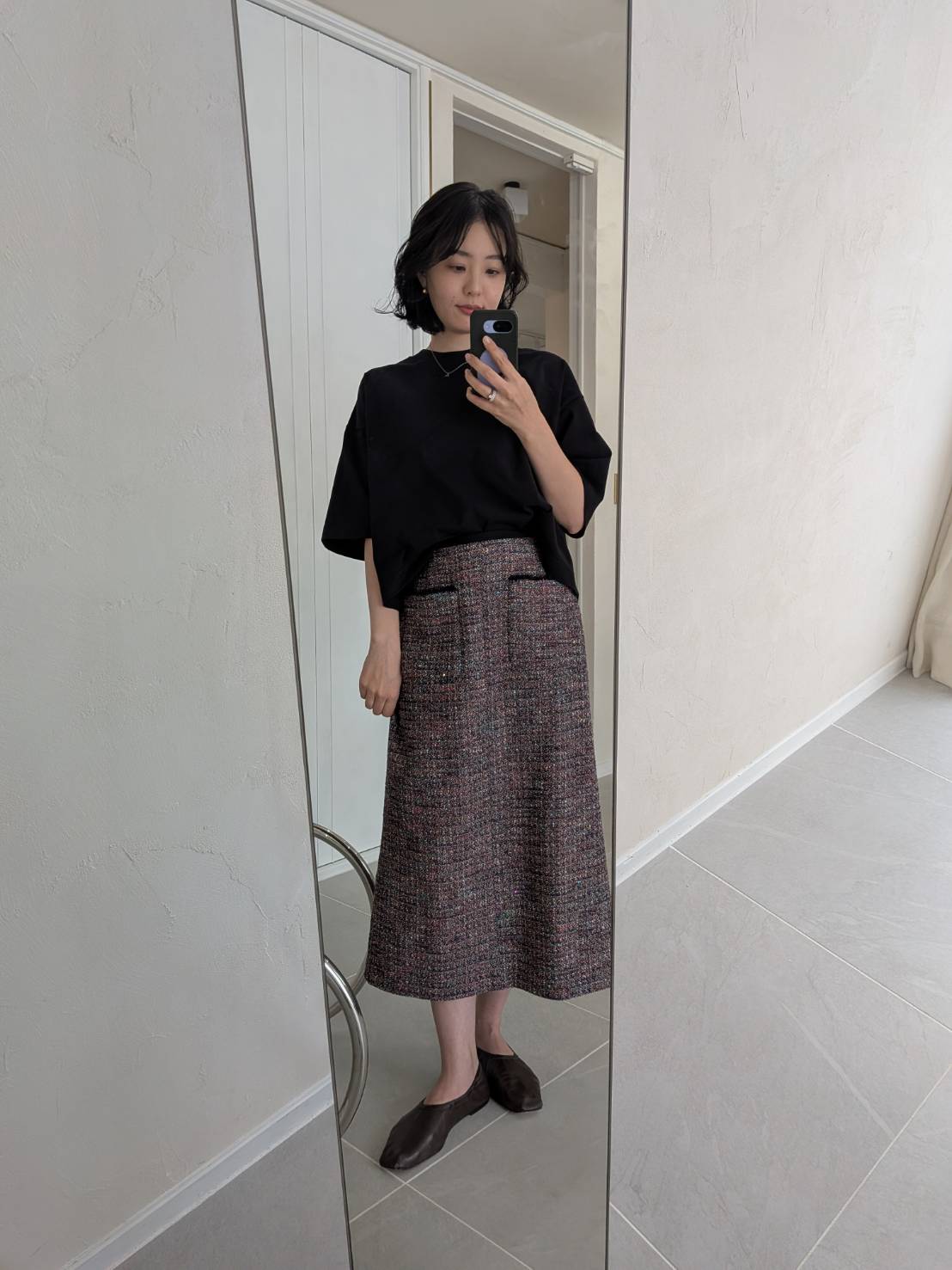 きれいめTシャツコーデ　黒Tコーデ