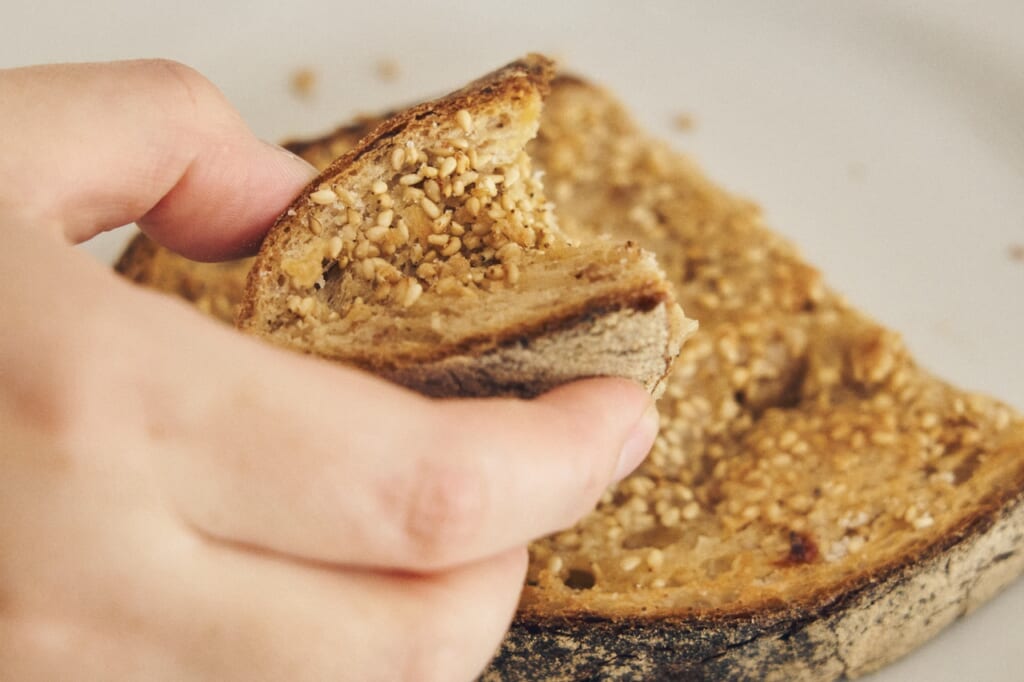 今井真実さん　ごまみそトースト