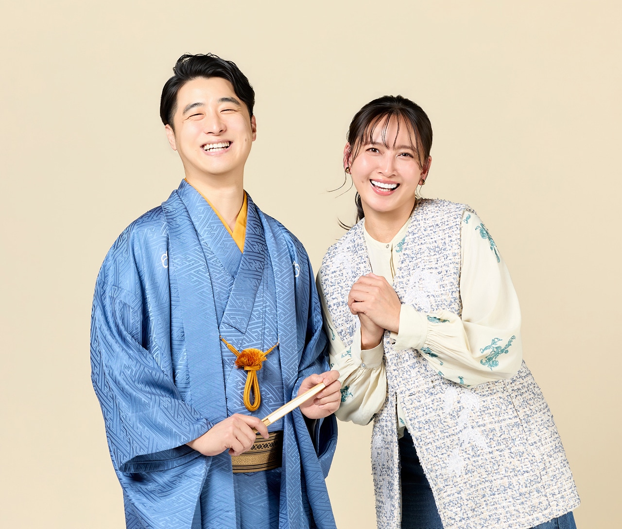 林家木久彦さんと加藤夏希さん