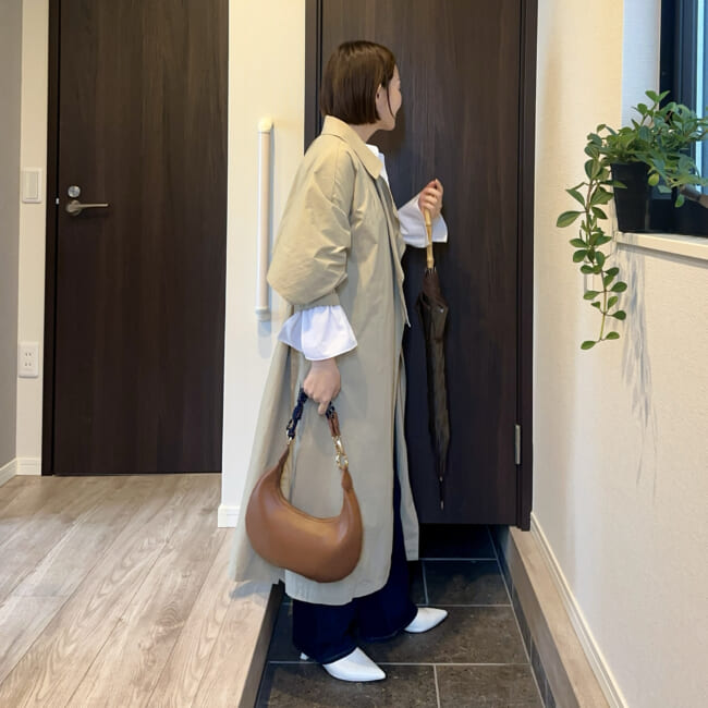 30代ママの春の雨の日コーデ