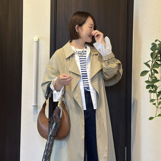 30代ママの春の雨の日コーデ