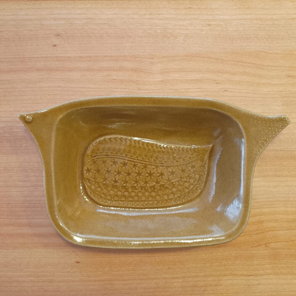 益子　よしざわ窯　鳥の長方鉢