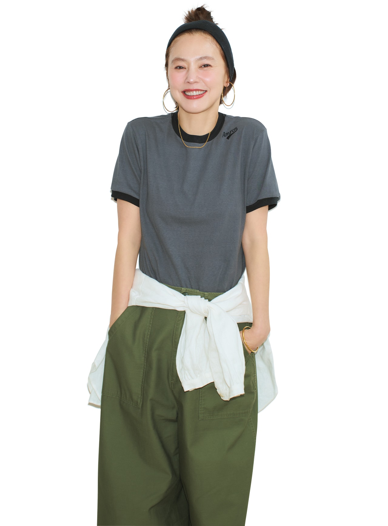 浅見れいなさんの20th Anniv. LEE限定 Americana（アメリカーナ）【洗える】【LEEマルシェ20th別注】エンブロイダリー リンガーTのコーデ