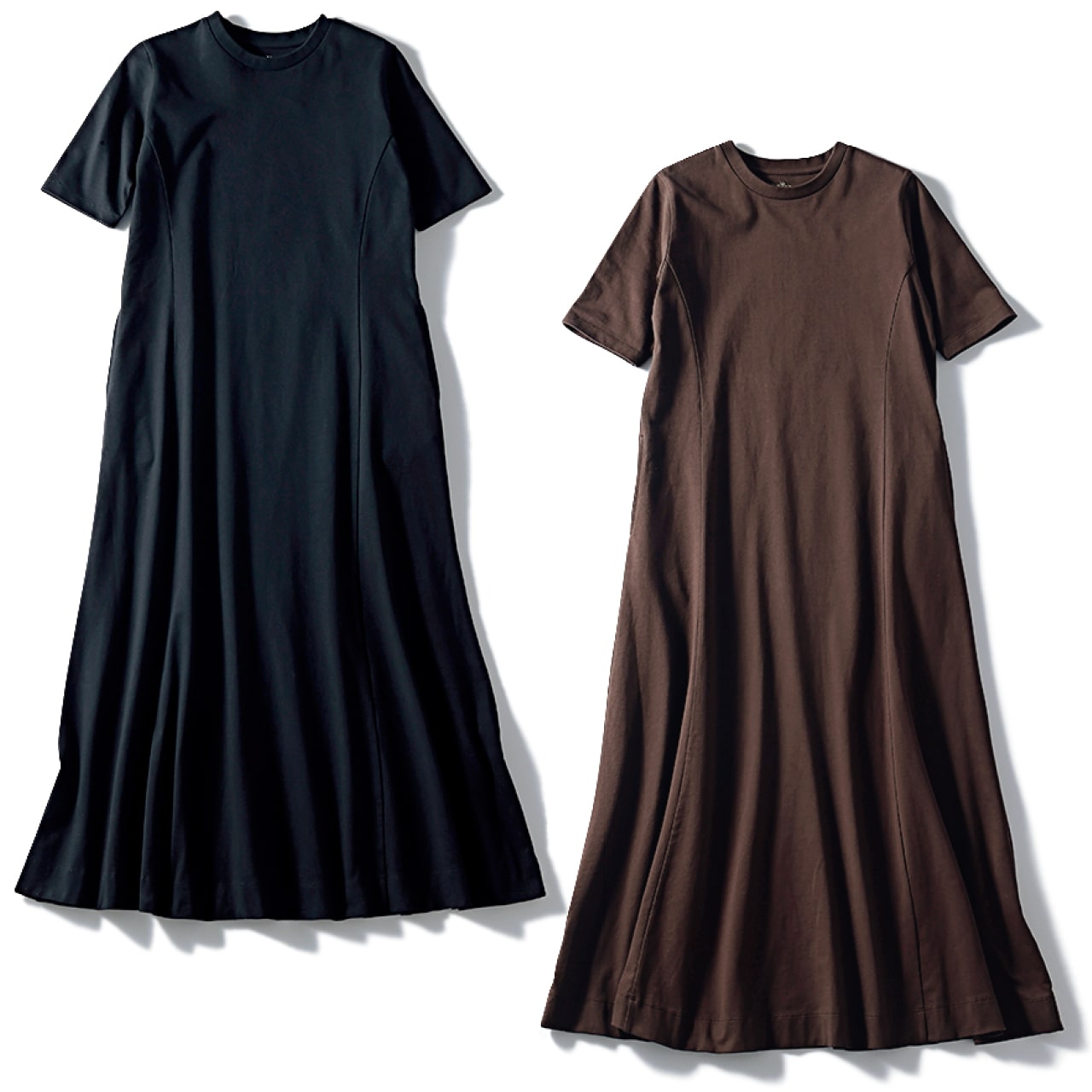 12closet（トゥエルブクローゼット）【洗える】【汗じみ軽減】【汗じみ軽減】フレアTワンピース