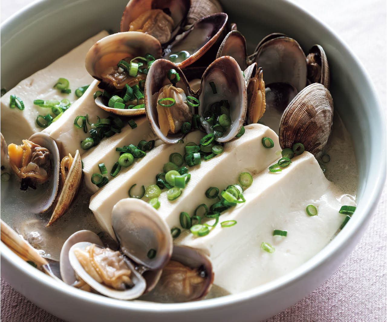 アサリと豆腐の酒蒸し