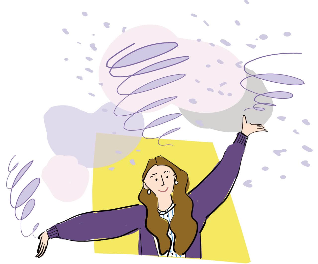 「前向きに手放す」生き方イラスト