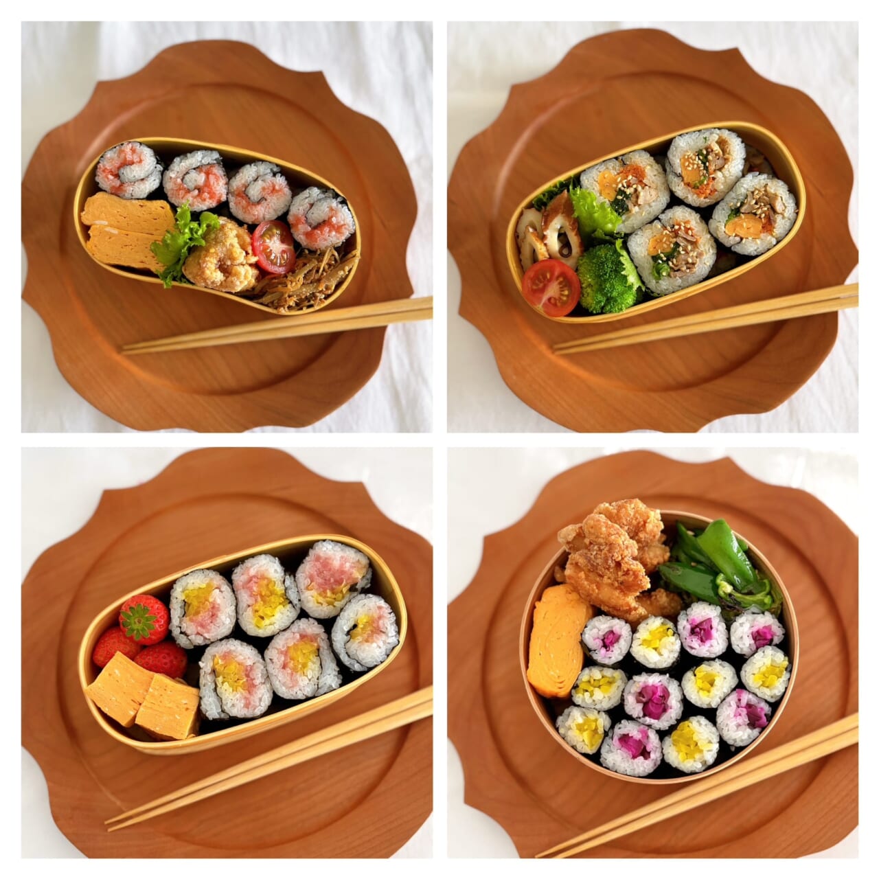 海苔巻き　曲げわっぱ弁当　大学生弁当