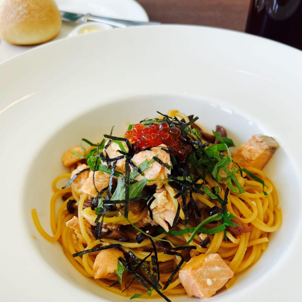鮭と茸の和風パスタ 神奈川県 大磯プリンスホテル S.DINING エスダイニング 北海道フェア 初夏のセミブッフェ