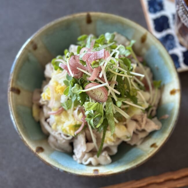 長谷川あかりさんの「豚しゃぶの薬味ミックスがけ」
