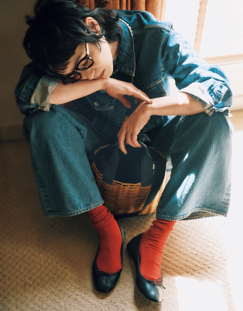 デニムonデニムコーデ 竹下玲奈さん