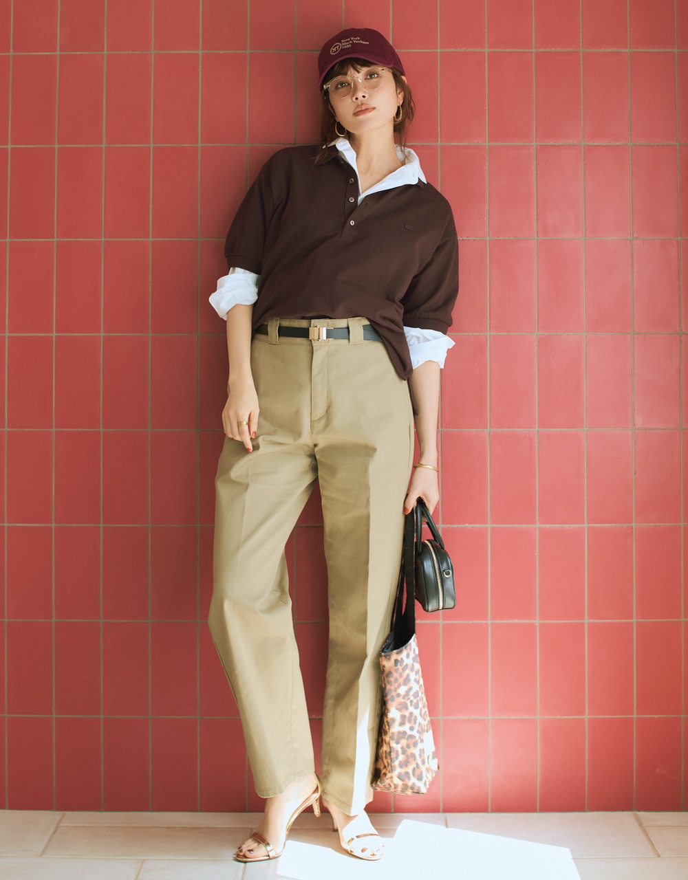 【LACOSTE × SHIPS（ラコステ × シップス）】のポロトップス　コーデ　 垣内彩未さん