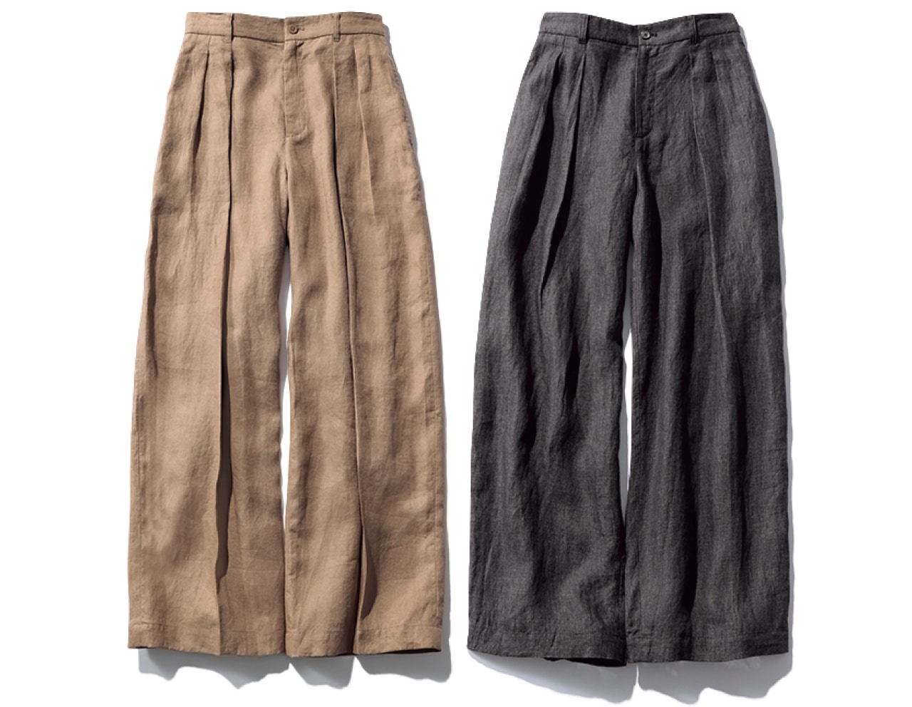 12closet（トゥエルブクローゼット）【洗える】ヨーロピアンリネンワイドタックパンツ