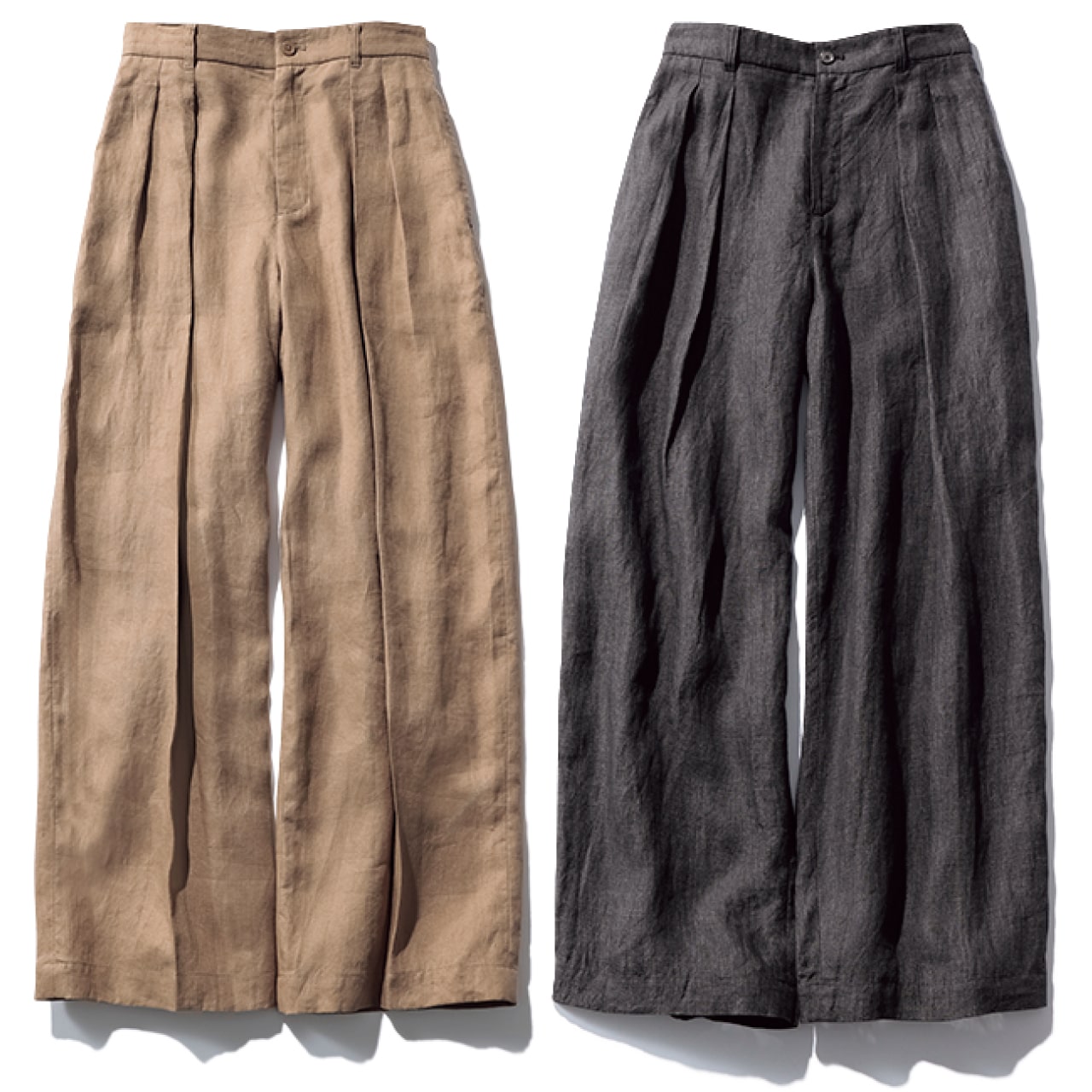 12closet（トゥエルブクローゼット）【洗える】ヨーロピアンリネンワイドタックパンツ