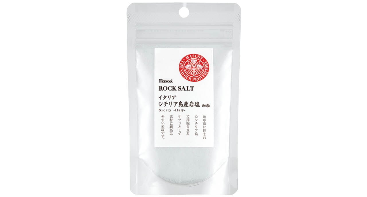 マスコット イタリア シチリア島産岩塩（細粒）（100ｇ）￥356／マスコット