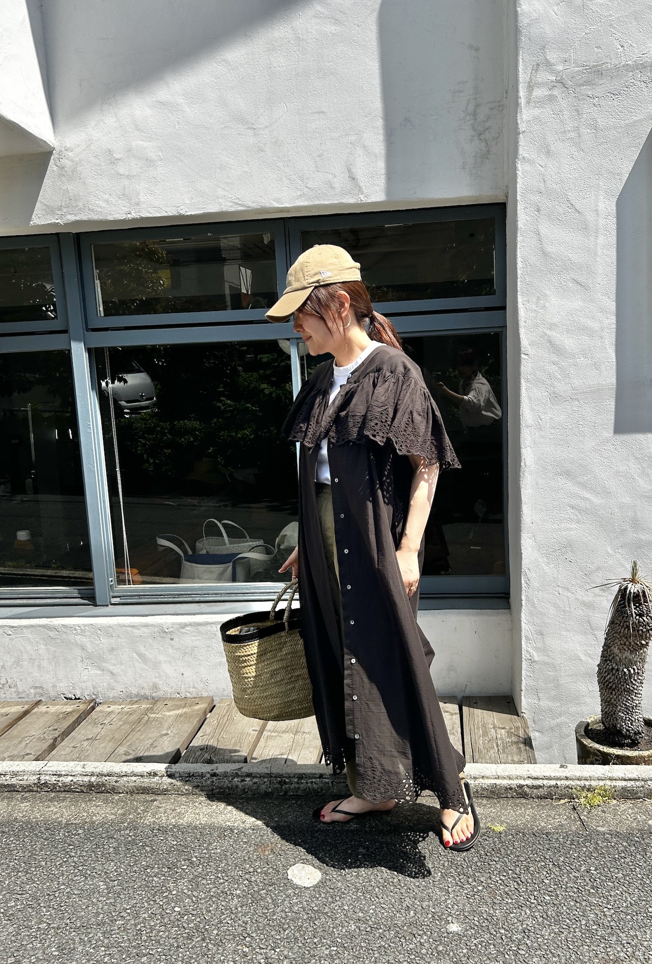 【12closet】kazumiさんコラボ 前後2WAY インドコットン刺しゅうワンピースのコーデ
