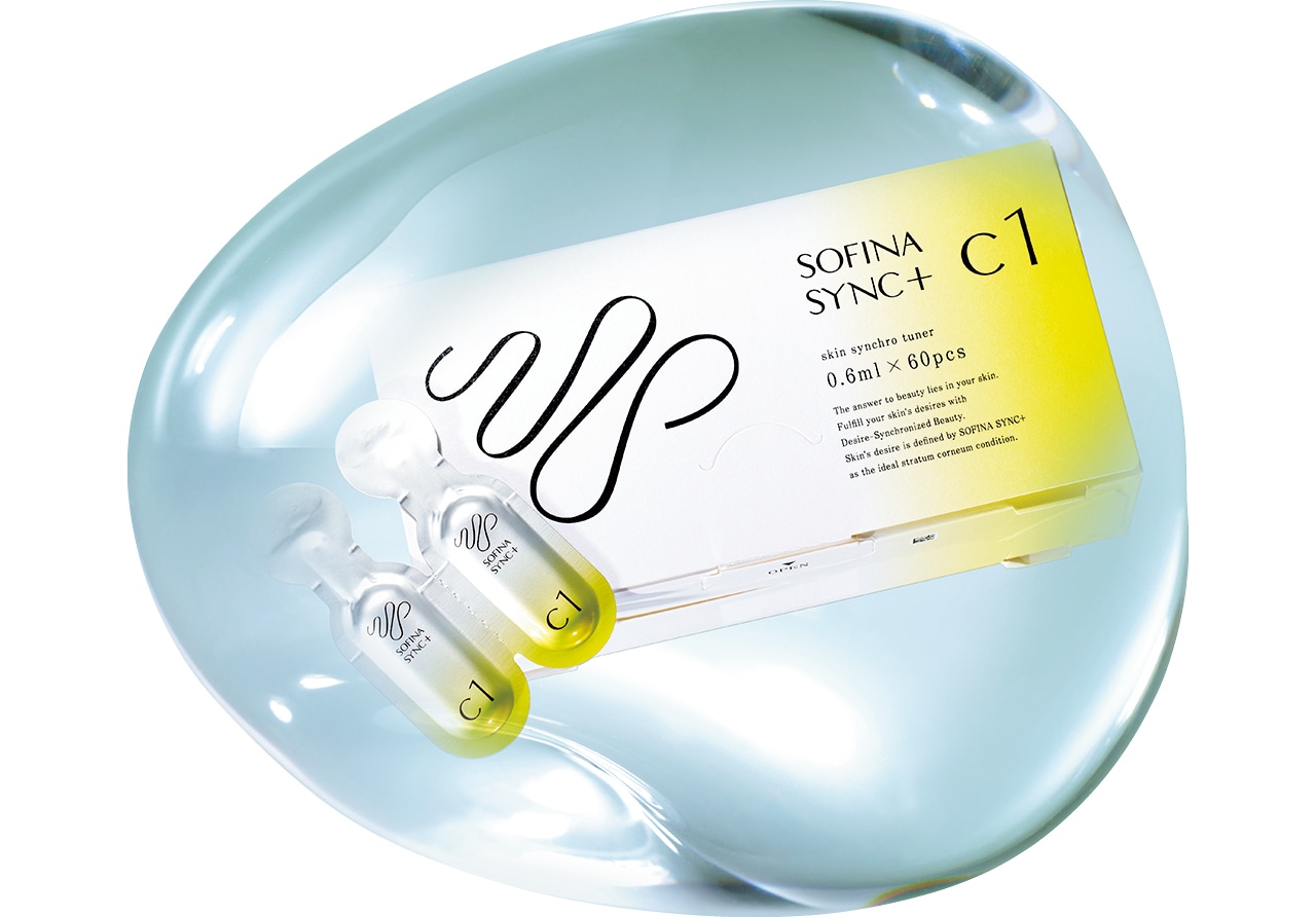 SOFINA SYNC+ 角層シンクロチューナー〈先行美容液〉C1 0.6㎖×30日 60包¥7700(編集部調べ)/花王(SOFINA SYNC+)