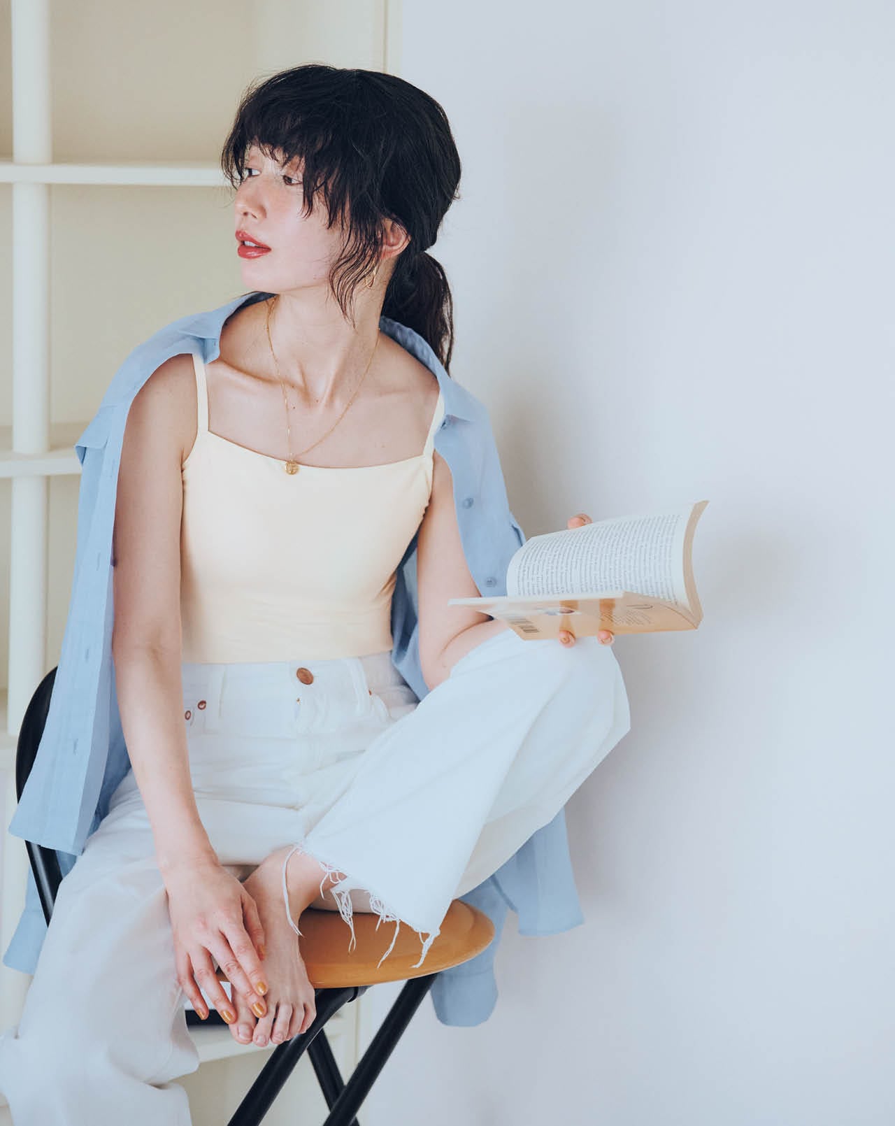 kazumiさんのブラデリスニューヨークピース［洗える］［吸汗速乾］［接触冷感］［UVカット］【LEEマルシェ20th別注】楽なのに補整！ スタイリッシュ綿混ブラキャミのコーデ