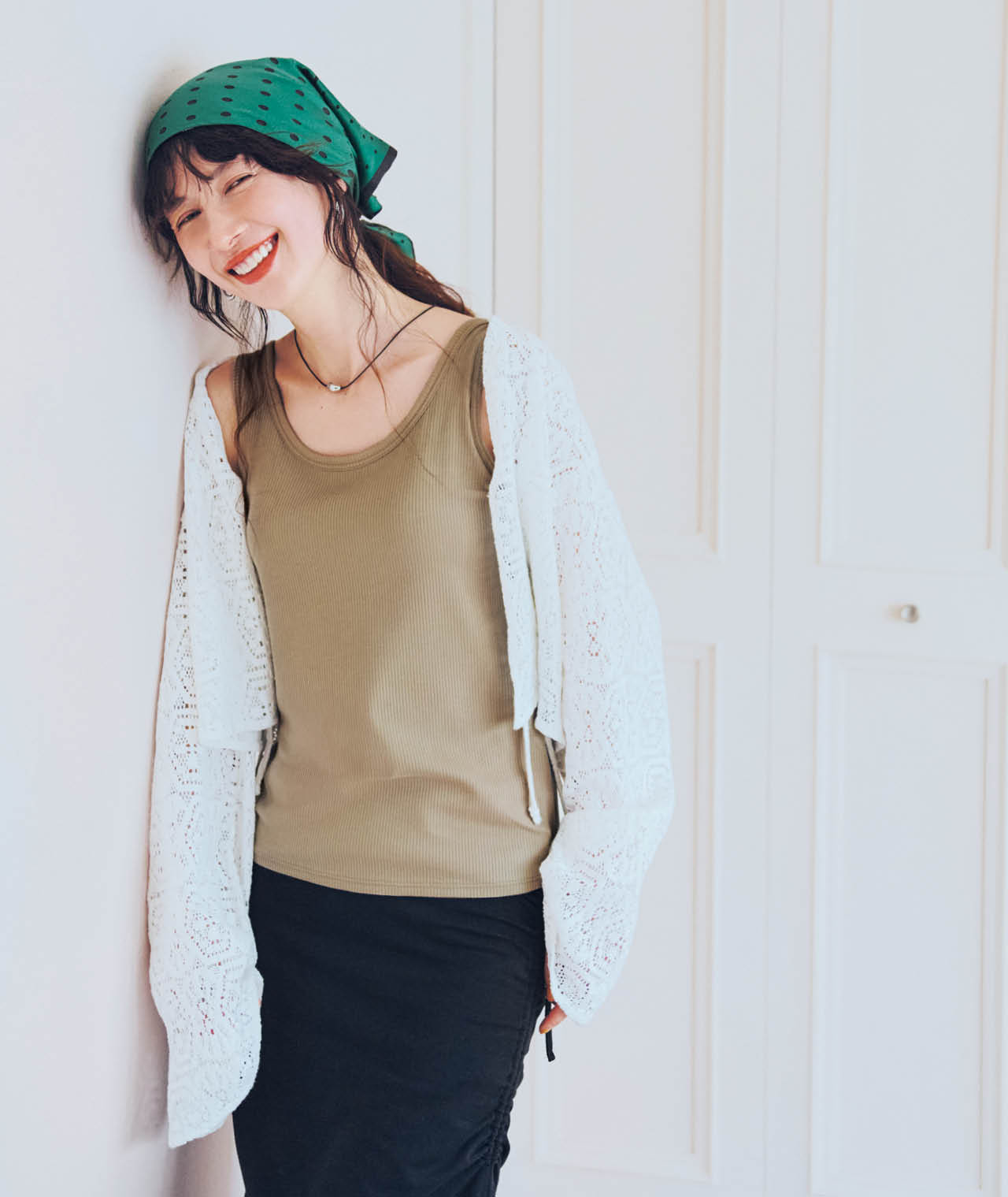kazumiさんのブラデリスニューヨークピース［洗える］［吸汗速乾］［接触冷感］［UVカット］【LEEマルシェ20th別注】楽なのに補整！ブラ付きリブタンクトップのコーデ