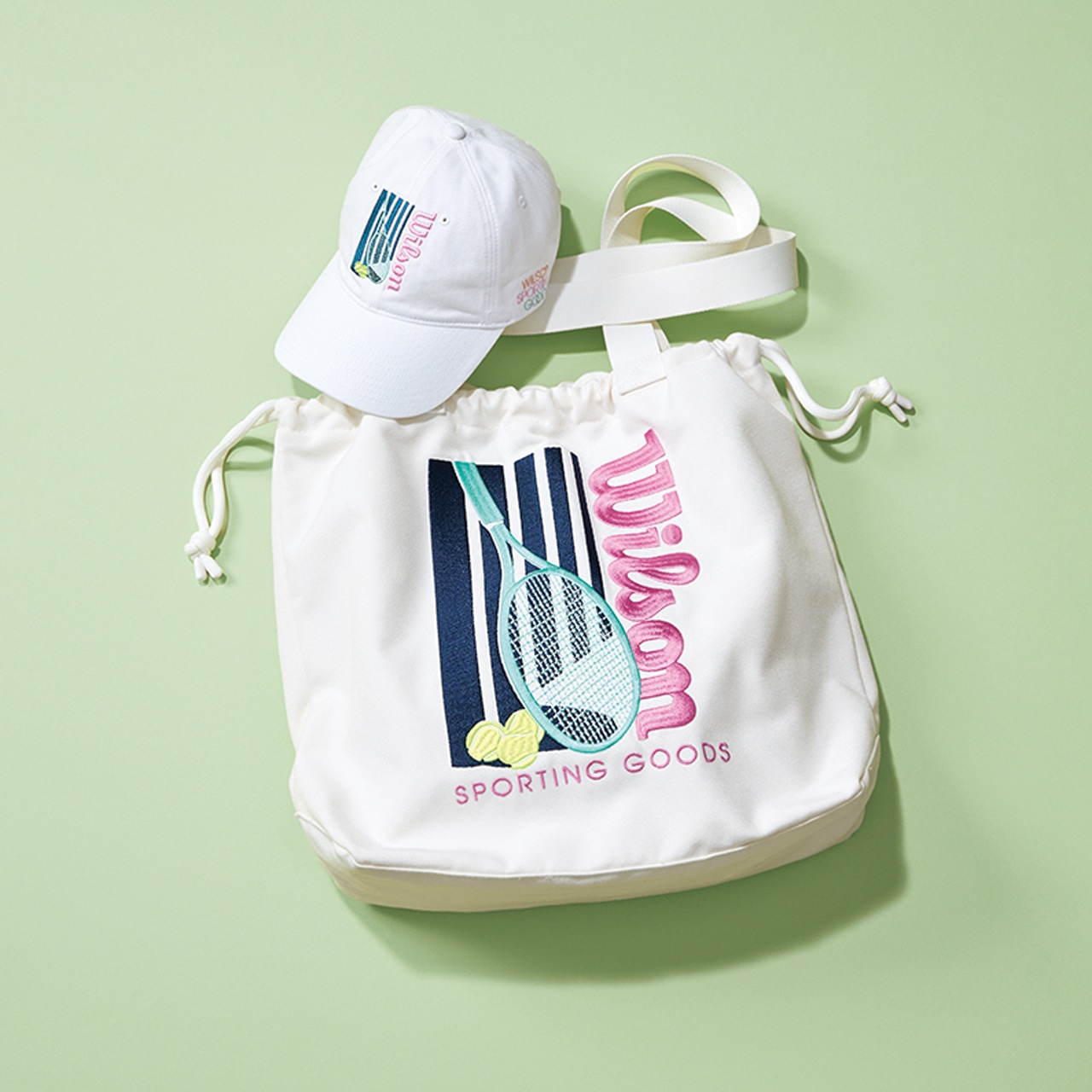 【+tote & cap】Wilsonのロゴトート&キャップ 帽子¥6600・バッグ¥13200