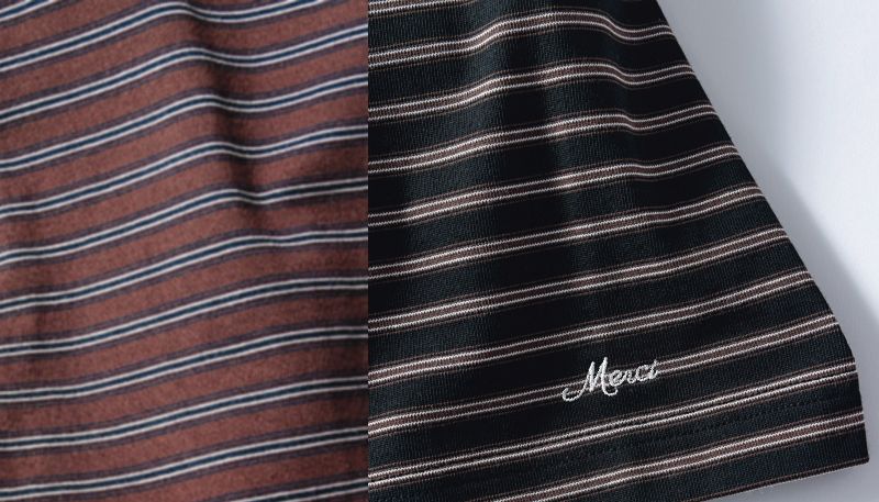 汗じみ軽減Tシャツ　おしゃれボーダー　LEEマルシェ　12closet　