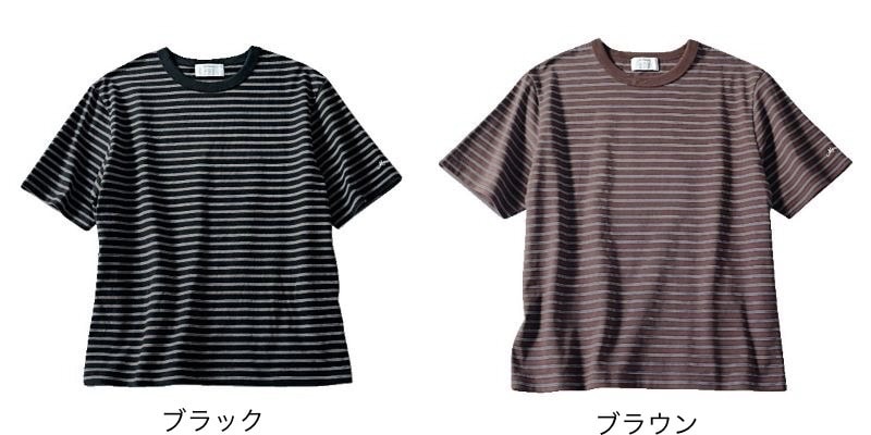 汗じみ軽減Tシャツ　おしゃれボーダー　LEEマルシェ　12closet　