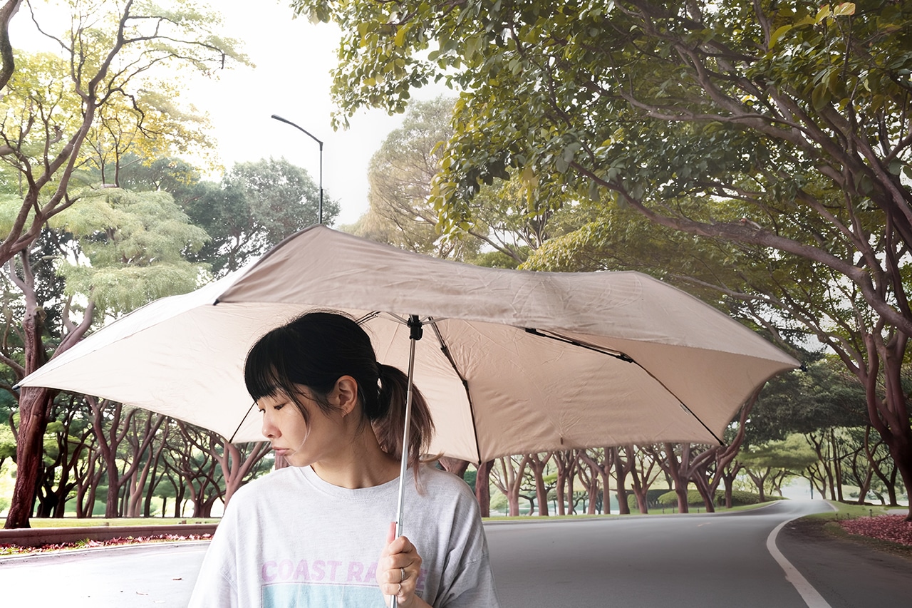 晴雨兼用 折りたたみ傘 60cm　使用シーン