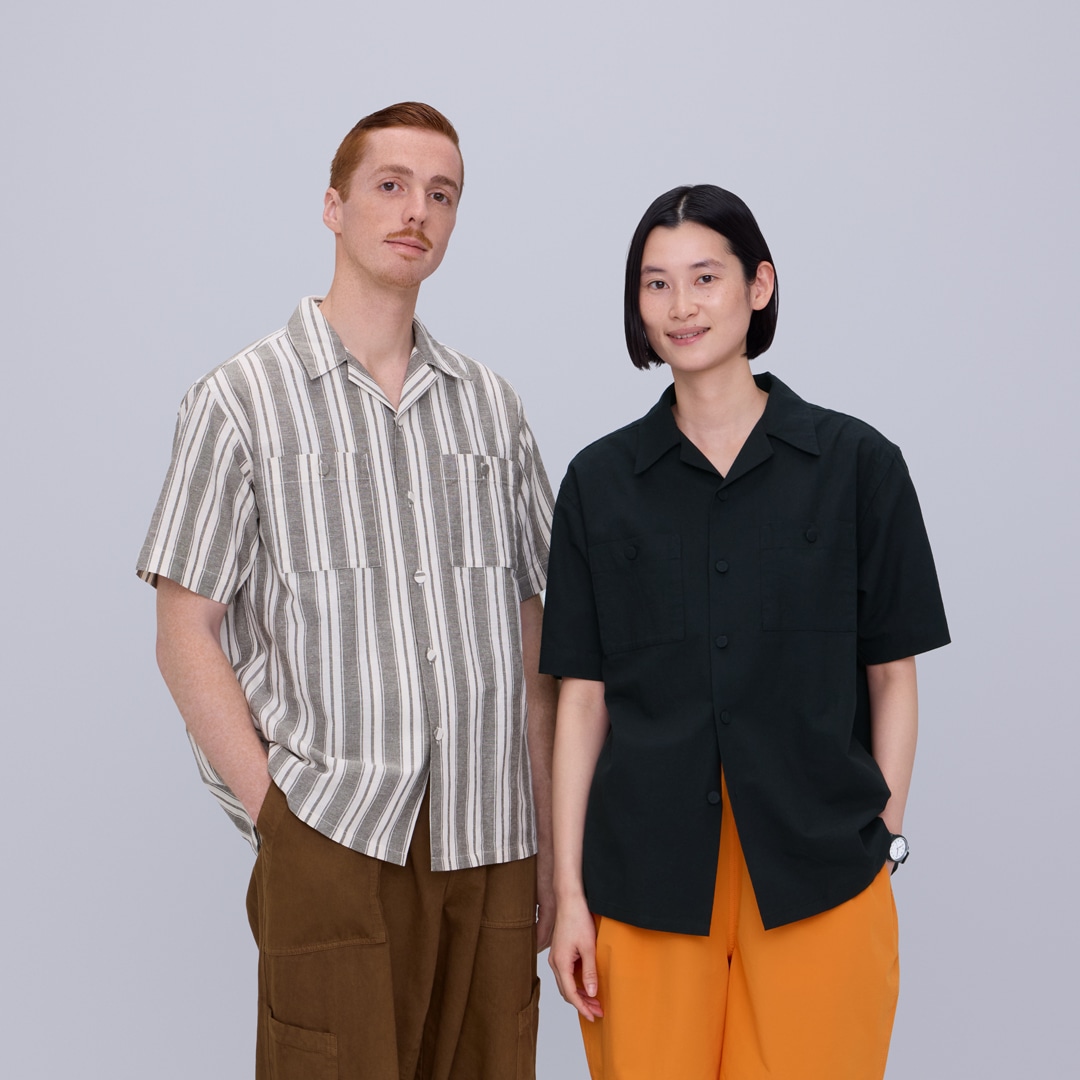 綿麻 開襟シャツ