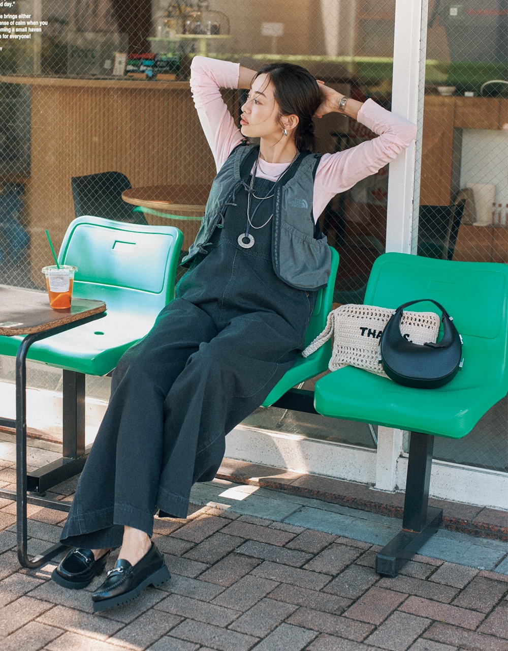 【+TRAIL VEST】オールインワン+THE NORTH FACE のトレイルベストコーデ 高垣麗子さん