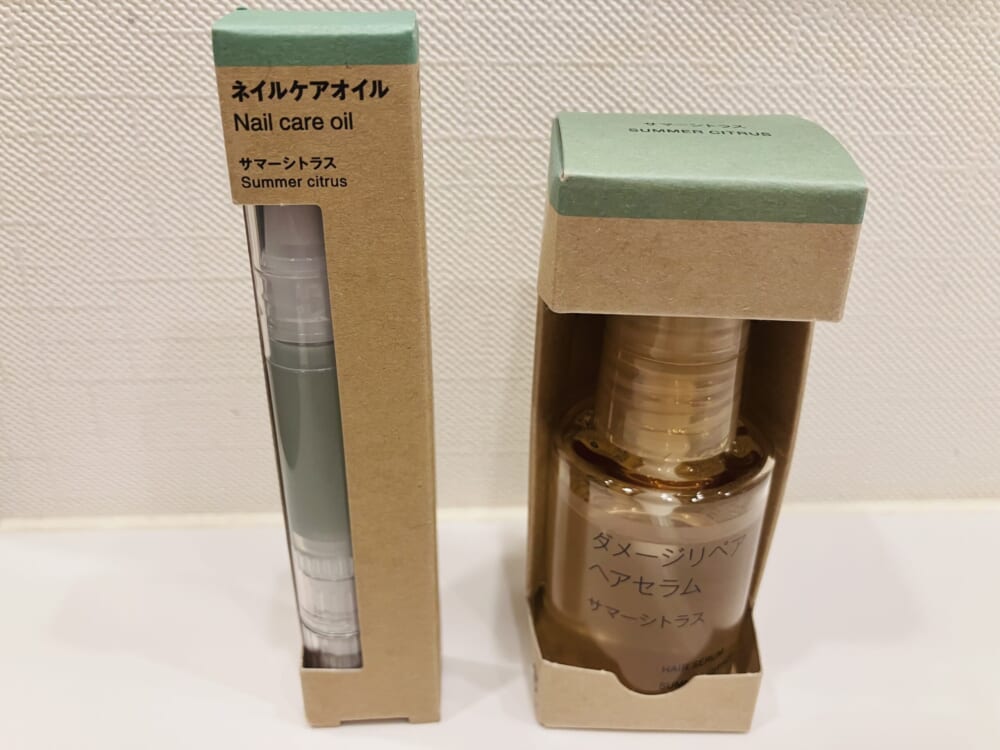 無印良品
ネイルケアオイル
ダメージリペアヘアセラム
サマーシトラス