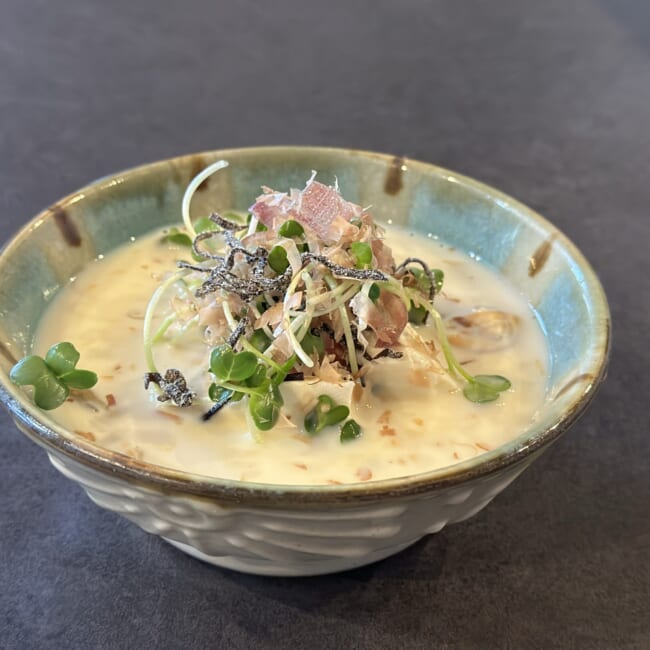 長谷川あかりさん 「豆腐と豆乳の塩昆布冷製スープ
