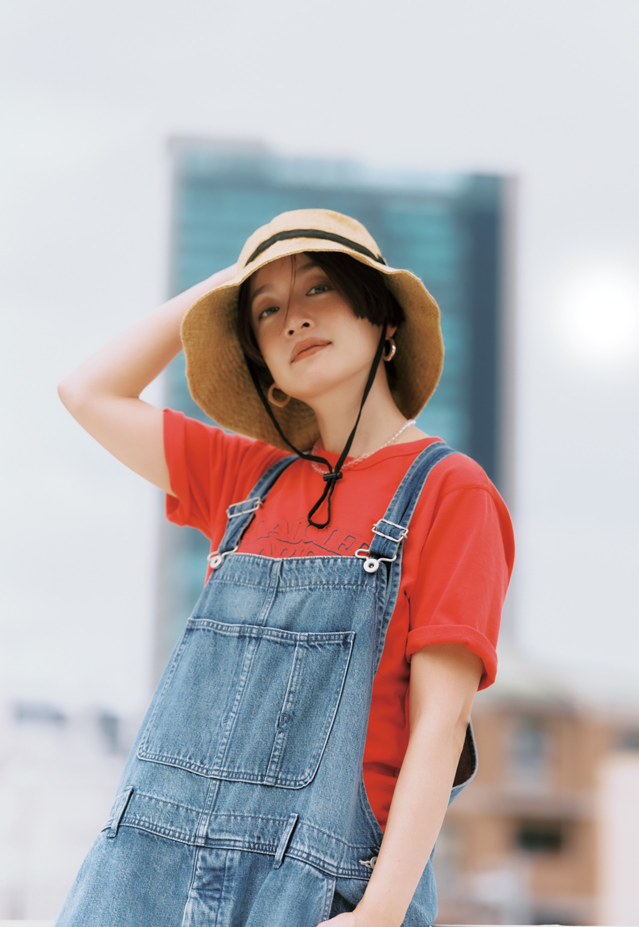 高山都さんのTHE NORTH FACE(ザ・ノース・フェイス)【洗える】【パッカブル】HIKE Bloom Hatのコーデ