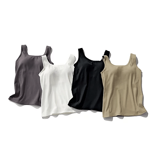 BRADELIS New York peace【LEE別注】【洗える】【接触冷感】【吸汗速乾】【UVカット】楽なのに補整!ブラ付きリブタンクトップ