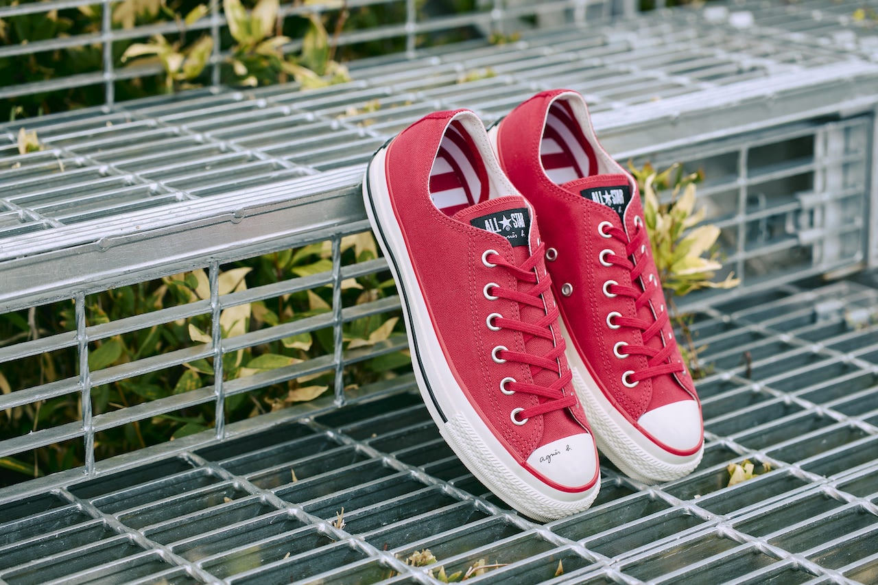 agnès b. × CONVERSE 2026年コラボレーションスニーカー レッド
