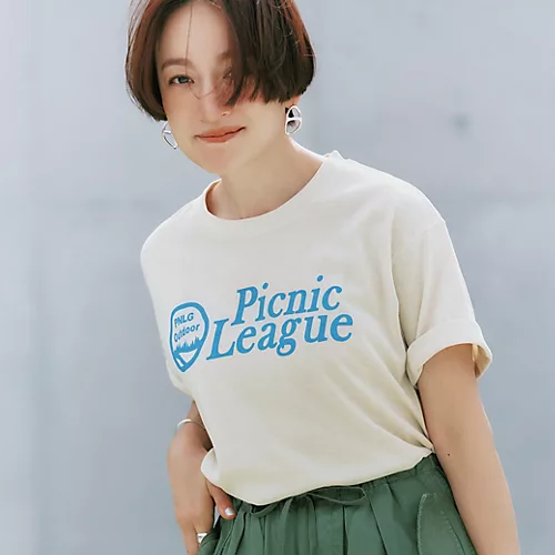 mont-bell 【LEEマルシェ20th別注】【洗える】【吸水速乾】【UVカット】【消臭】Picnic League プリントTEE