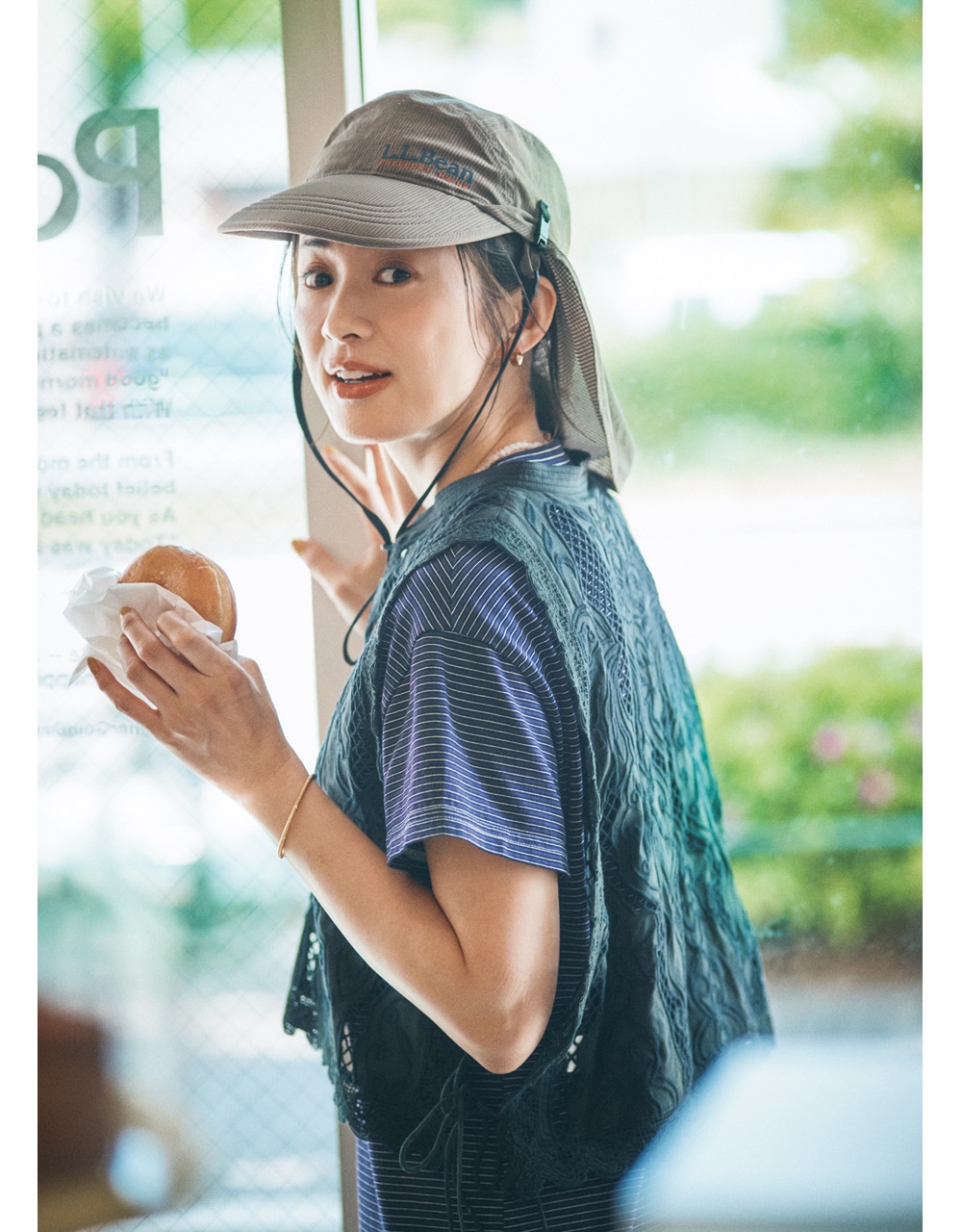 L.L.Bean のサンシェードキャップ コーデ 高垣麗子さん