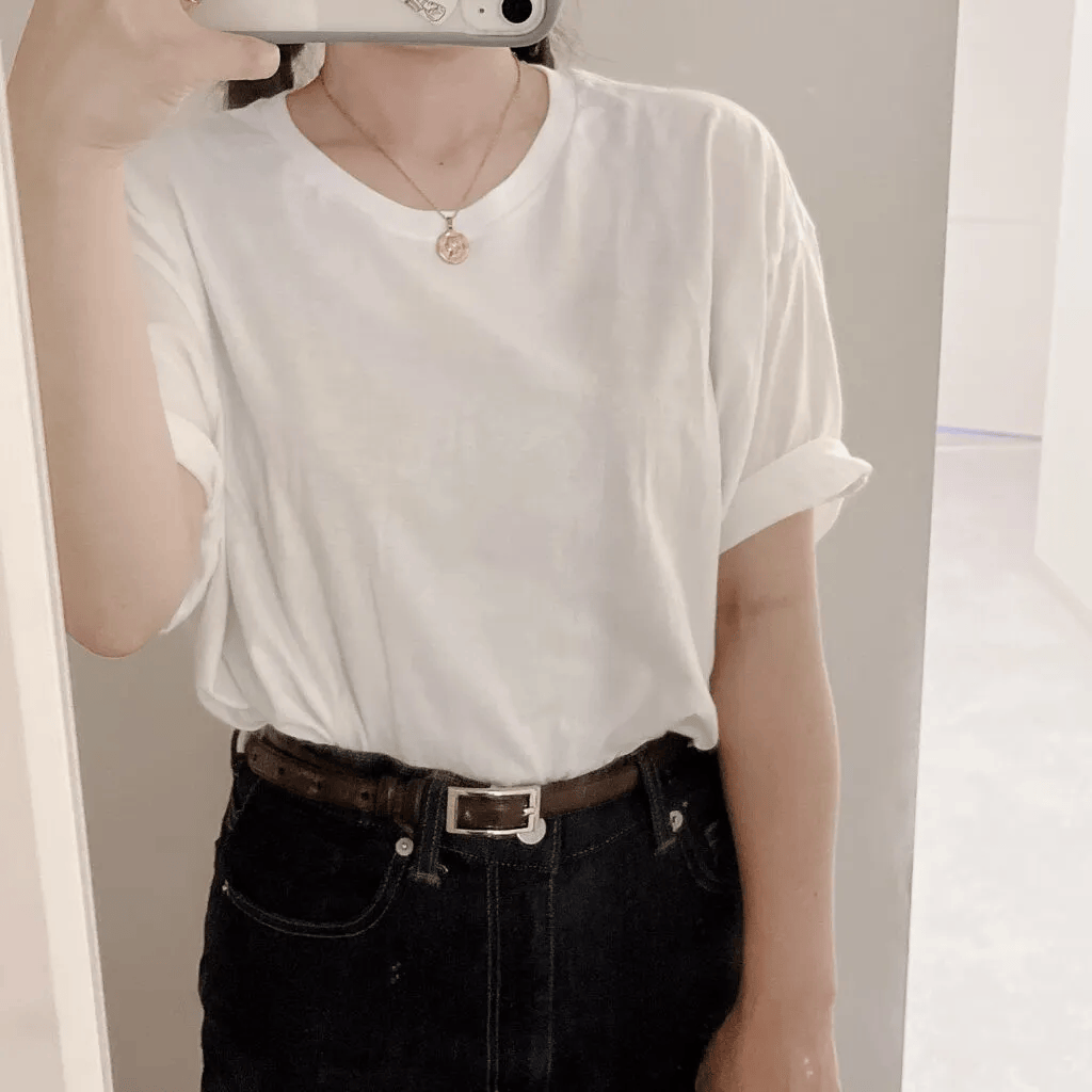 「ブルックス ブラザーズ スーピマコットン GFロゴ 3パック クルーネックTシャツ」ひでみんさん着用画像