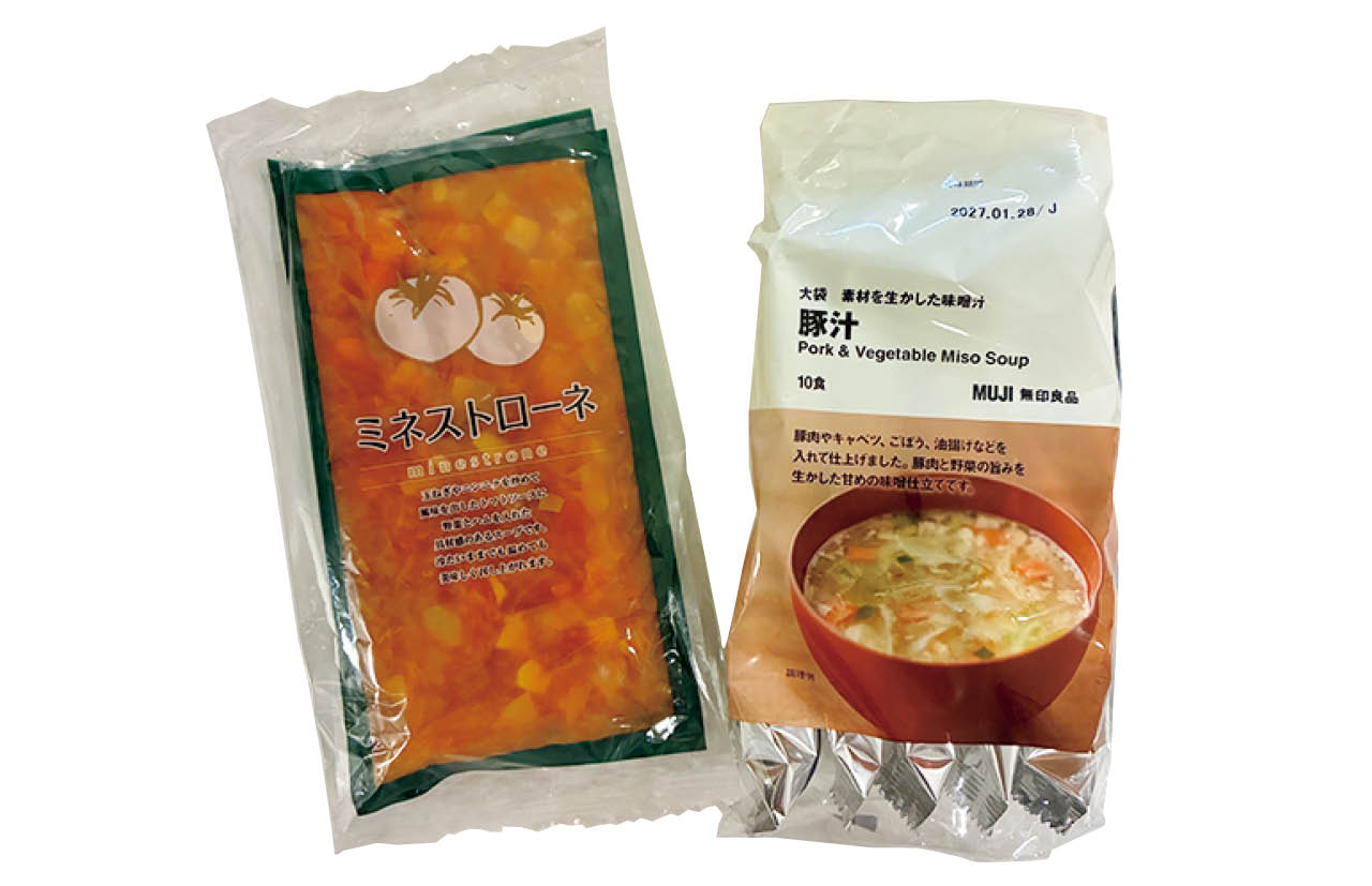 パルシステムで買ったミネストローネや、無印良品のフリーズドライ豚汁(元LEE100人隊 ちひろさん)