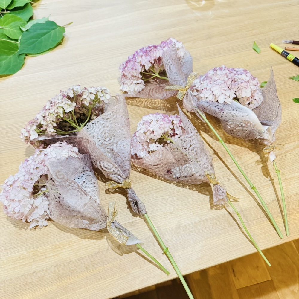 LEE100人隊が作った紫陽花守り×5