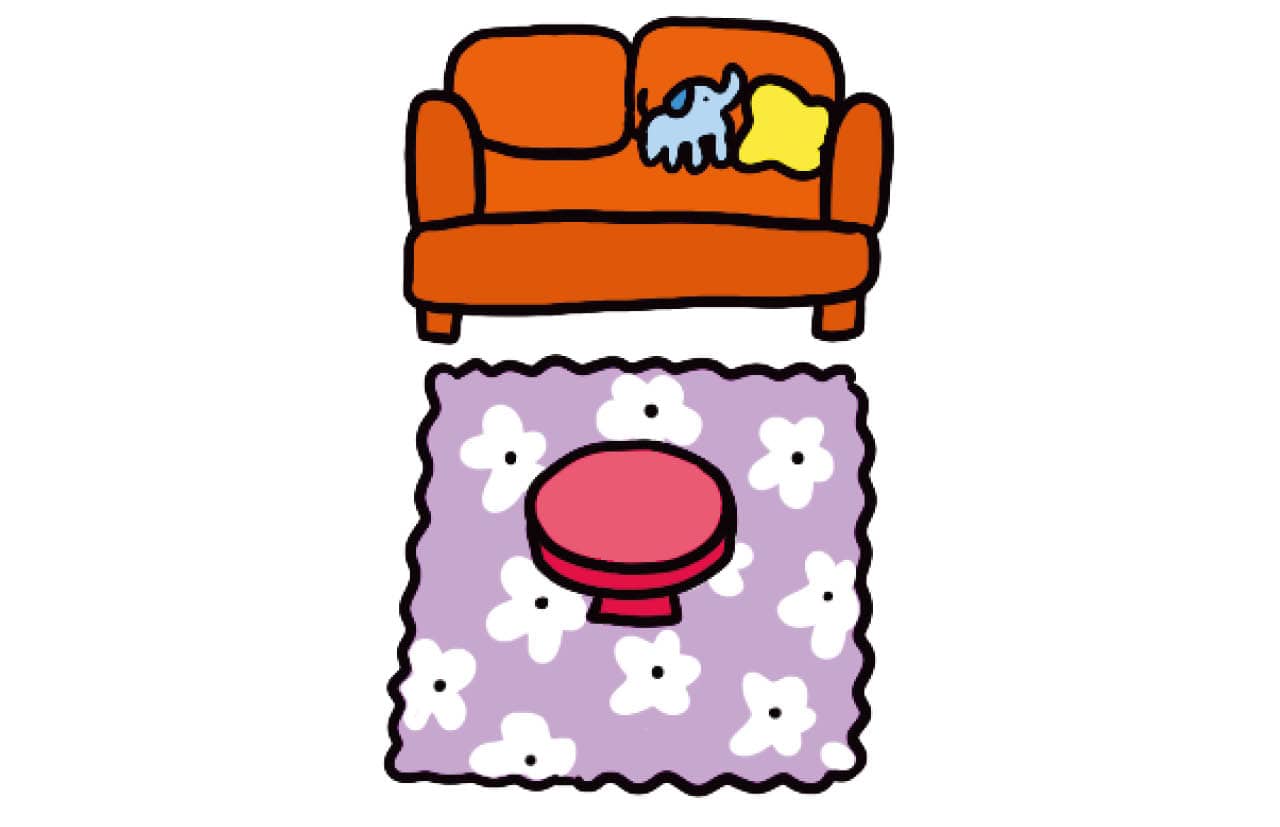 bedroom&living roomイラスト