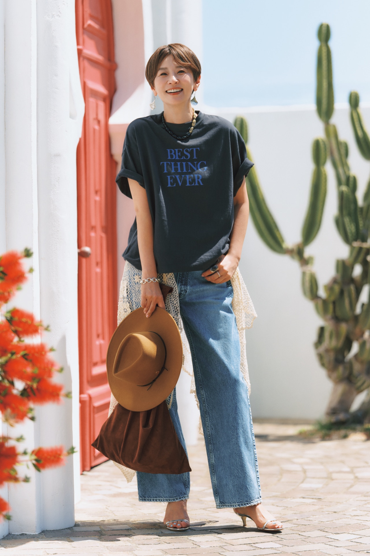 五明祐子さんの20th Anniv. LEE DAYS限定 Americana(アメリカーナ)【洗える】【五明祐子さんコラボ】NEWロゴTシャツと20th Anniv. LEE DAYS限定 upper hights(アッパーハイツ)【洗える】【五明祐子さんコラボ】THE OLIVIAのコーデ