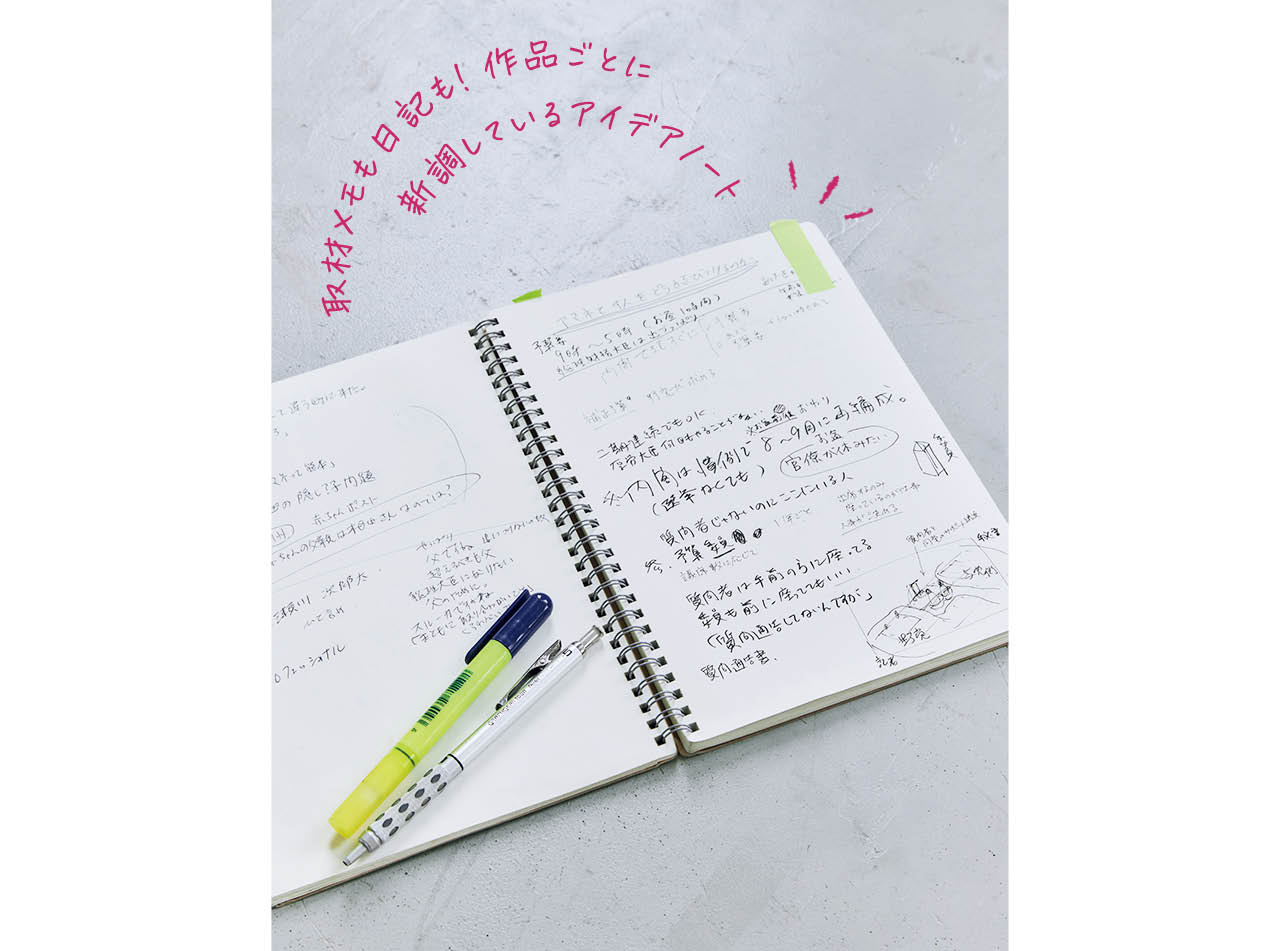 NOTEBOOK/連載中『バッドベイビーは泣かない』の構想にも使っている無印良品のノート。