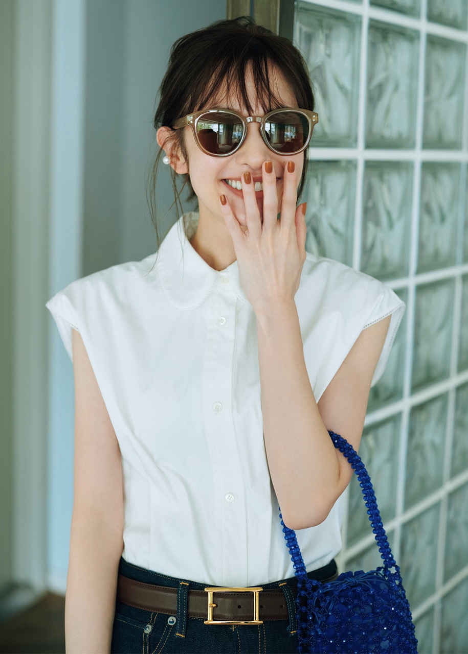 ¥2090【GLOBAL WORK(グローバルワーク)のサングラス】コーデ 森絵梨佳さん