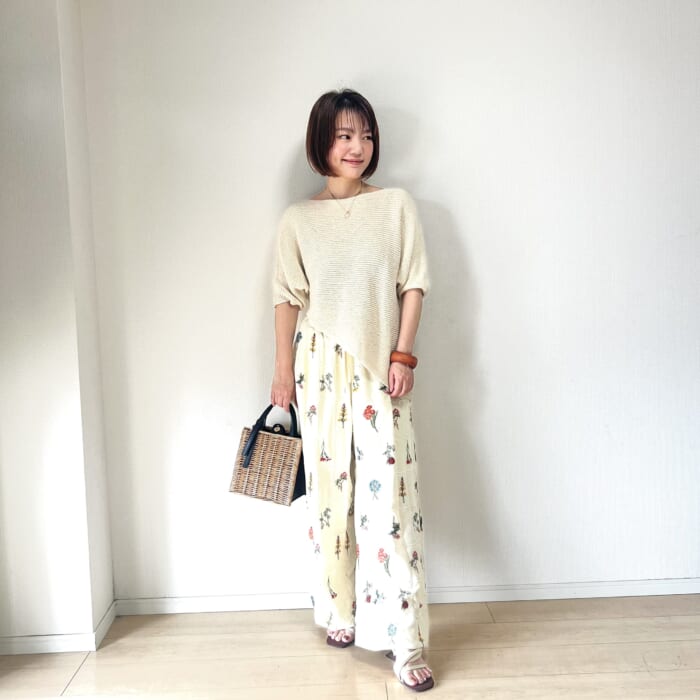 ZARA iena slobe fashion 購入品　夏コーデ　ママコーデ　刺繍パンツ　花柄　着回し
