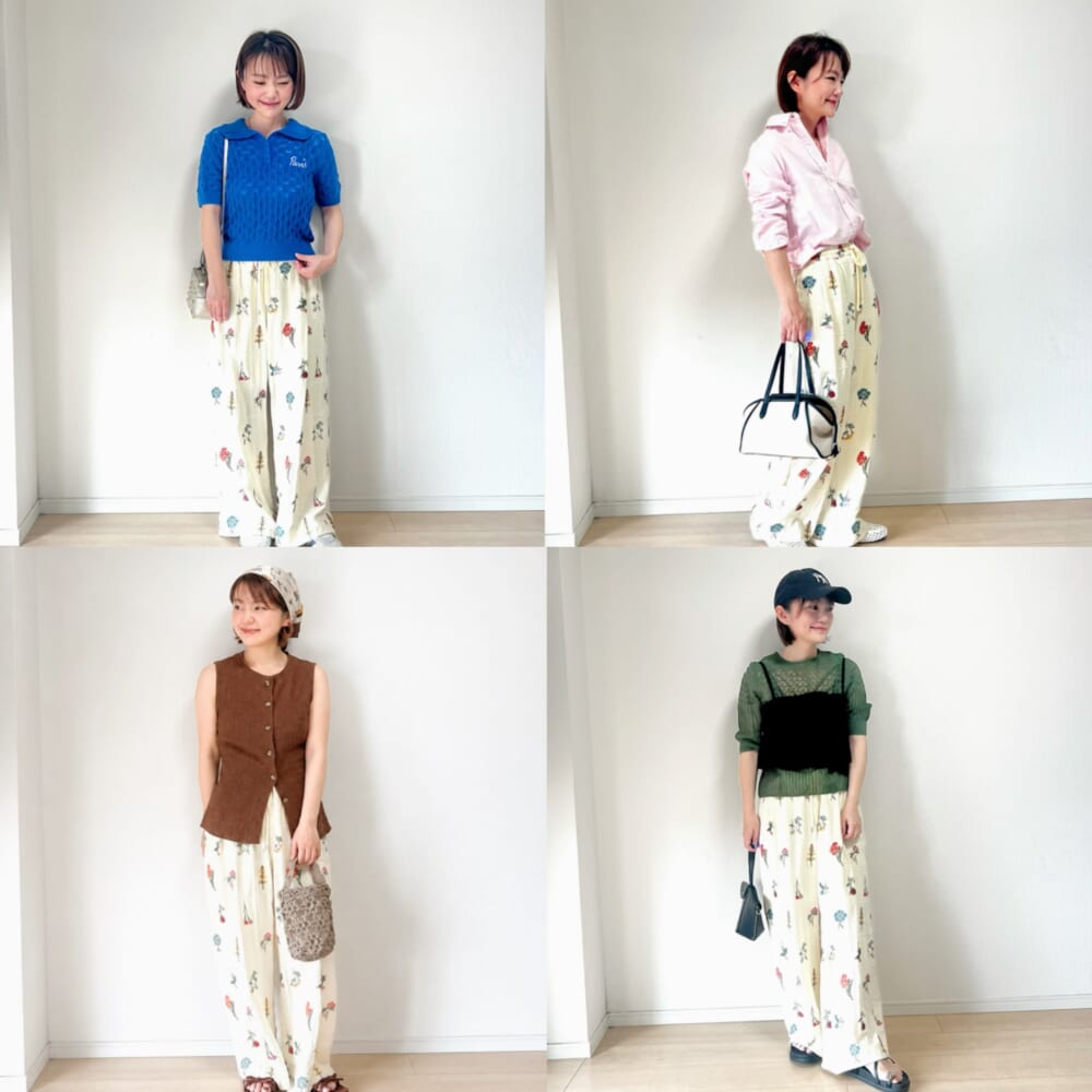ZARA iena slobe fashion 購入品　夏コーデ　ママコーデ　刺繍パンツ　花柄　着回し