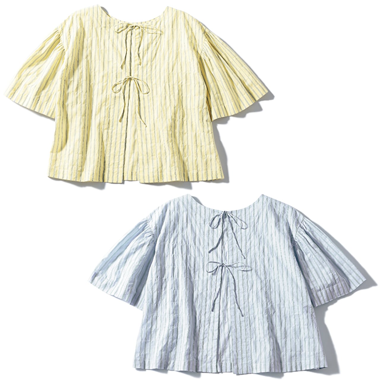 12closet（トゥエルブクローゼット）【洗える】前後2WAYストライプブラウス